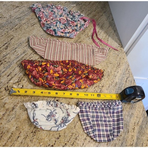 Lot of 5 Longaberger Basket Liners. Floral Stripe Plaid Bows Assorted Sizes - Picture 8 of 9